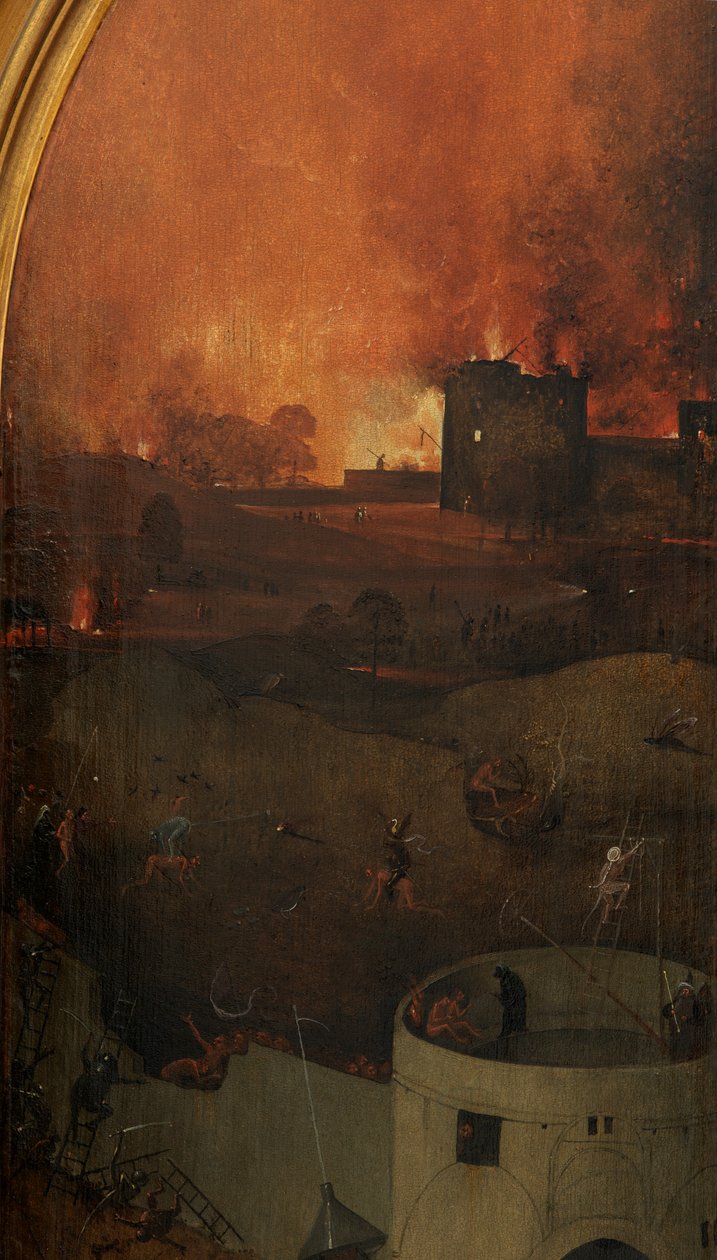 Detalle del panel derecho del Juicio Final (óleo sobre tabla) de Hieronymus Bosch