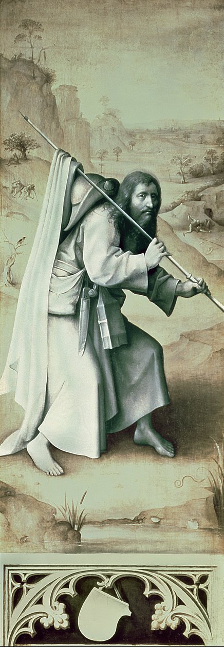 San Santiago el Mayor, exterior del ala izquierda del retablo del Juicio Final de Hieronymus Bosch