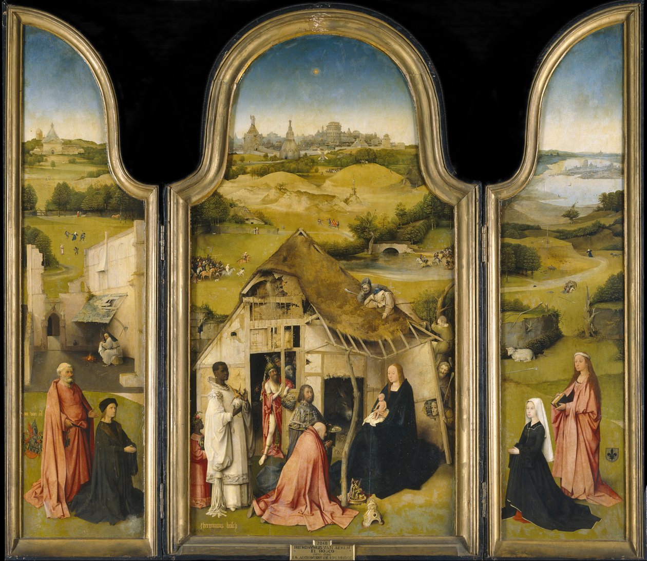 La adoración de los Reyes, c. 1495 de Hieronymus Bosch