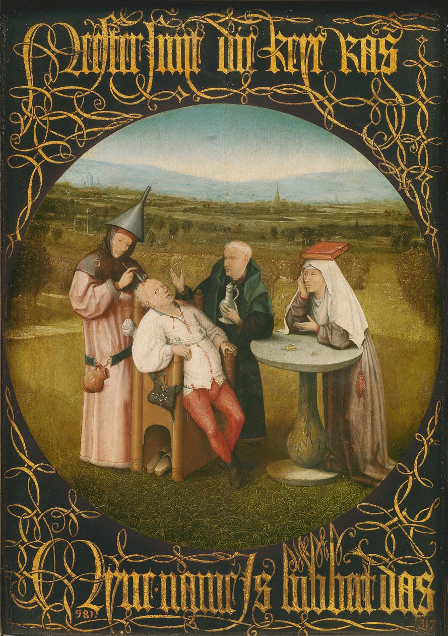 La cura de la locura, c.1494 de Hieronymus Bosch