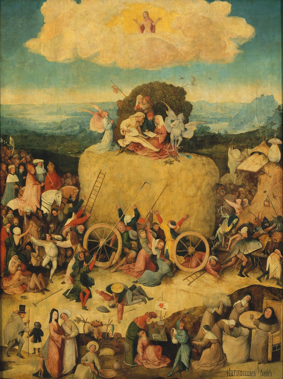 El carro de heno Tríptico panel central, c. 1516 de Hieronymus Bosch