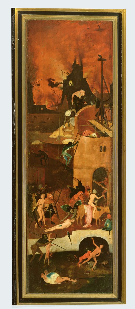 El Haywain: ala derecha del tríptico que representa el Infierno, c.1500 (panel) de Hieronymus Bosch