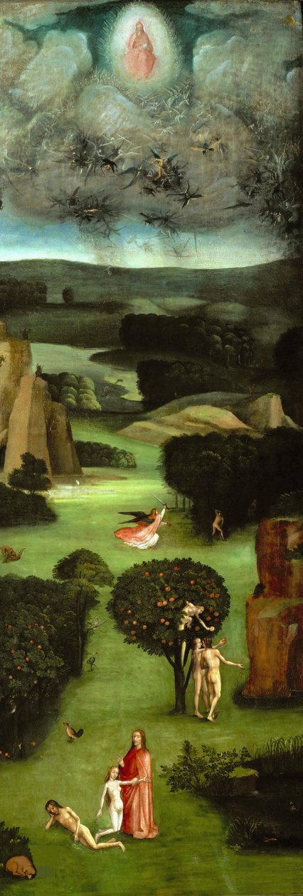 El Juicio Final Tríptico, panel izquierdo, ca. 1485 de Hieronymus Bosch
