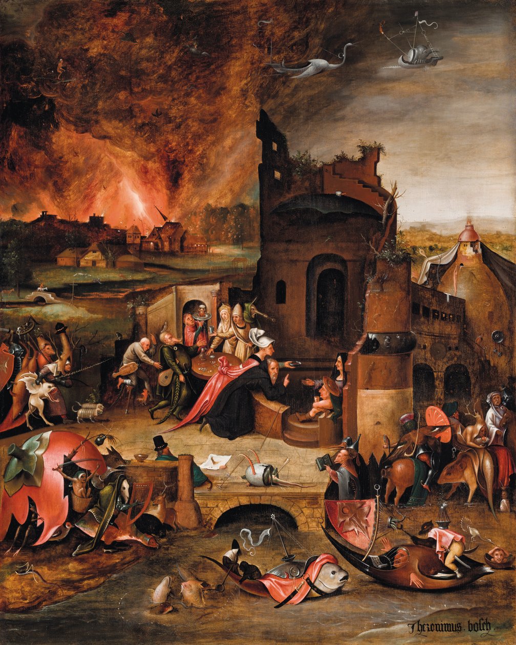 La tentación de San Antonio el Grande (óleo sobre madera) de Hieronymus Bosch