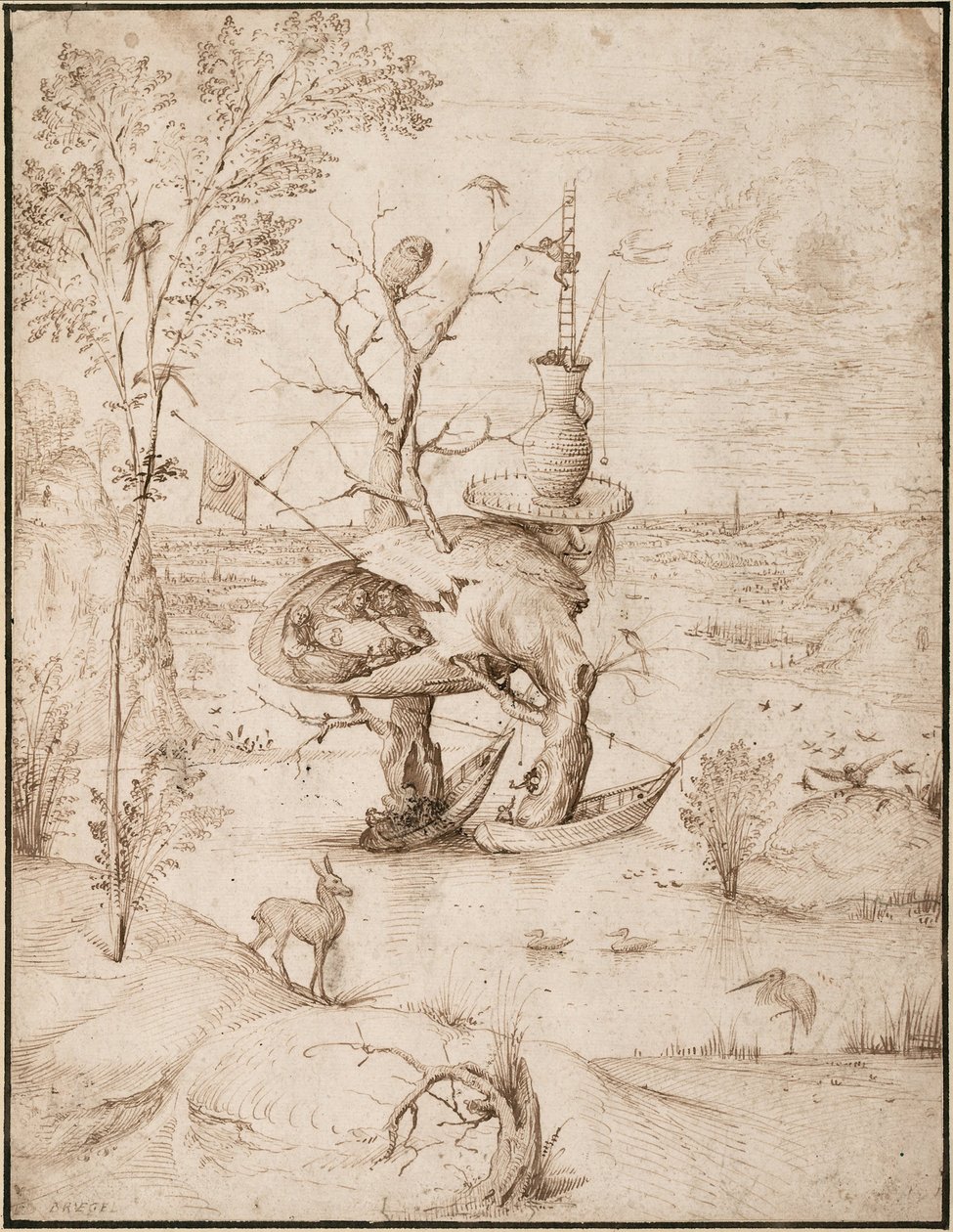 El hombre árbol, c. 1505 (tinta marrón sobre papel) de Hieronymus Bosch