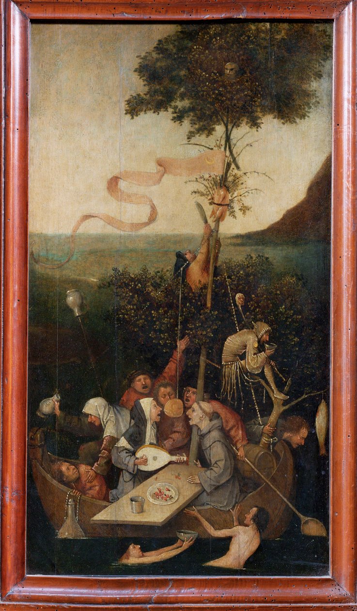 El barco de los locos, c.1500 (pintura sobre madera) de Hieronymus Bosch
