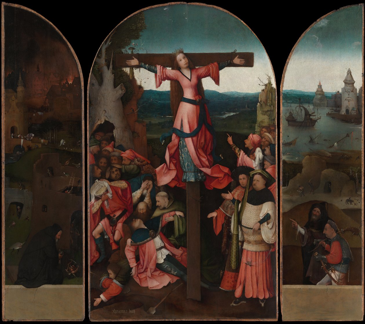 Tríptico del mártir crucificado de Hieronymus Bosch
