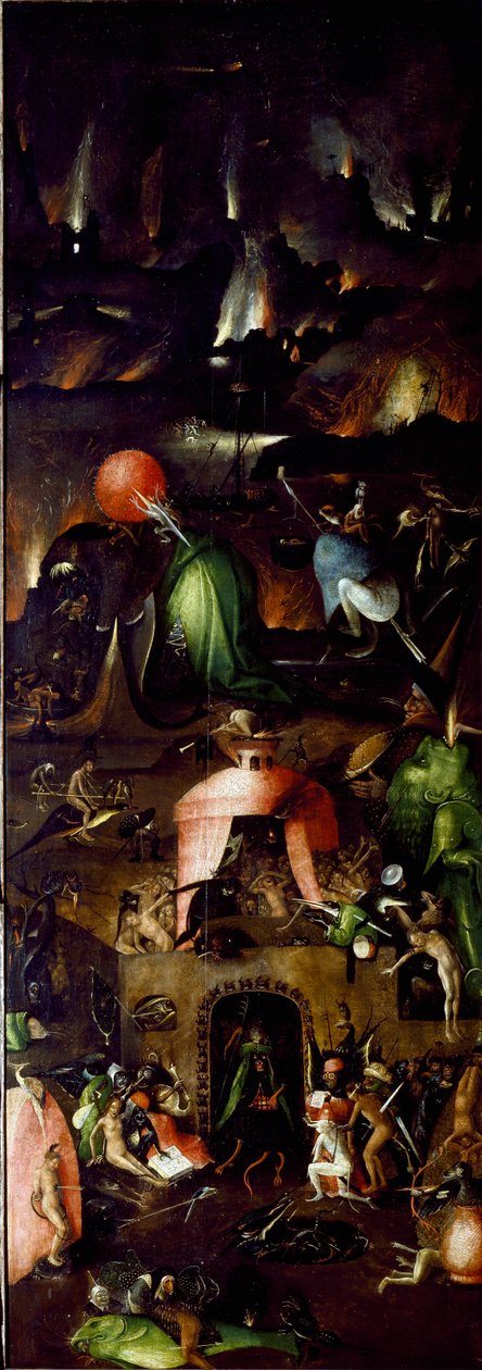 Tríptico del Juicio Final (panel derecho representando el Infierno) de Hieronymus Bosch