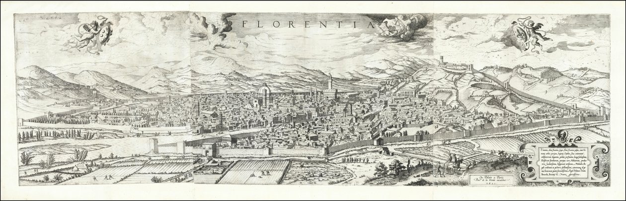 Vista de Florencia de 1557 por Hieronymus Cock, publicada en 1601 por Paul van der Houve de Hieronymus Cock