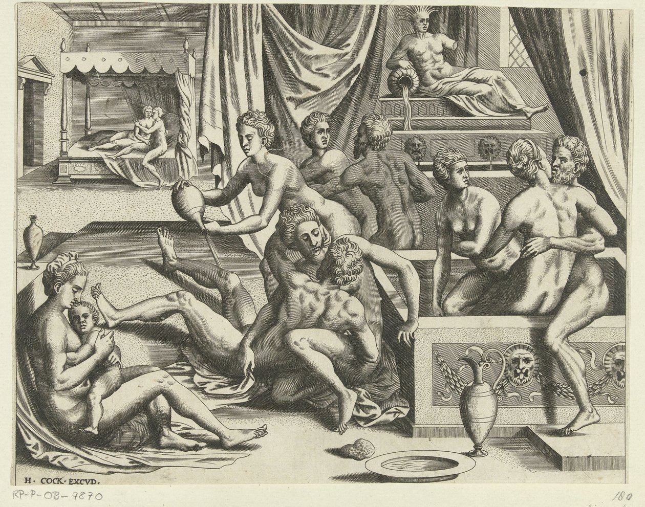 bañar a hombres y mujeres de Hieronymus Cock