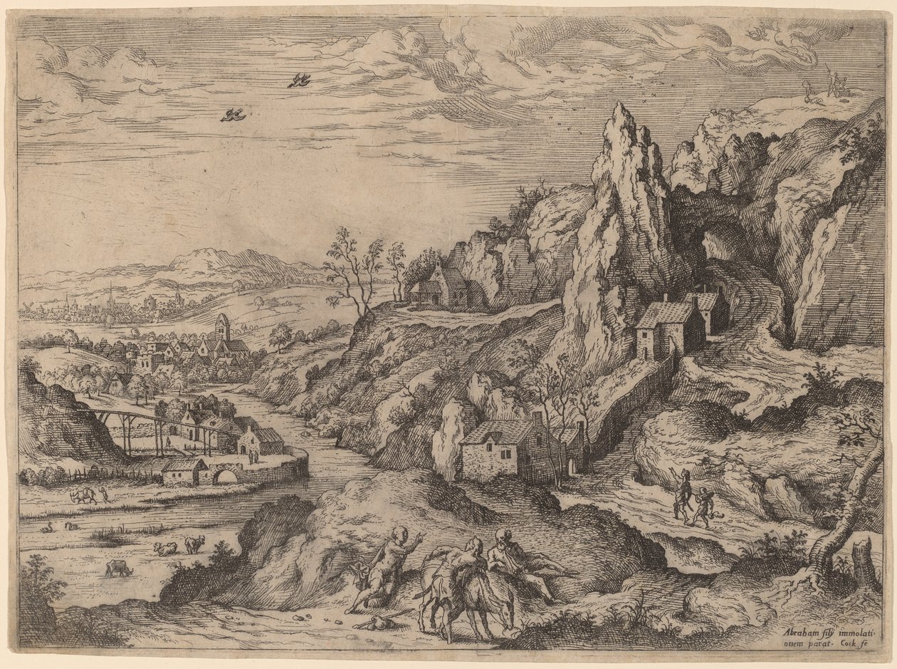 El sacrificio de Abraham de Hieronymus Cock