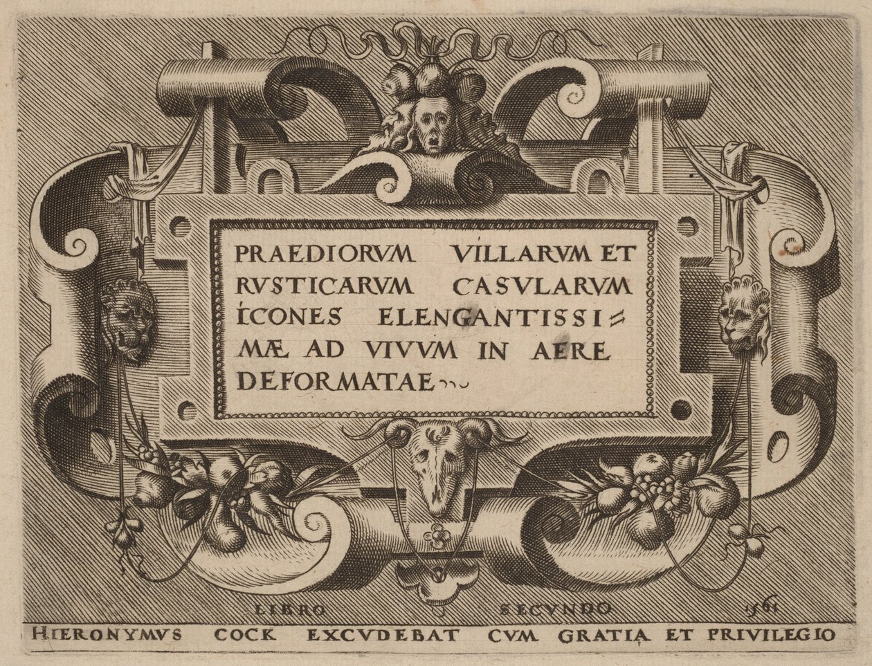 Página de título de «Praediorum Villarum» de Hieronymus Cock