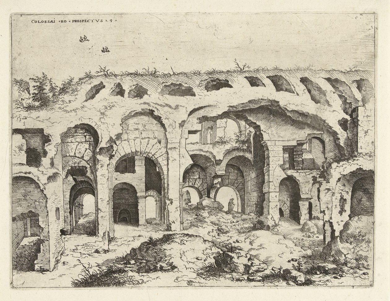 Cuarta vista del Coliseo de Roma de Hieronymus Cock