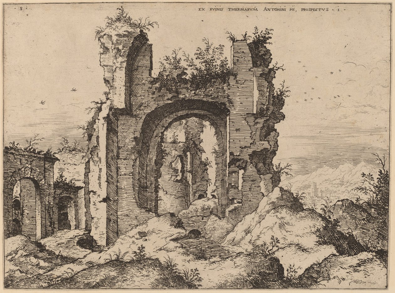 Vista de los Baños de Caracalla de Hieronymus Cock
