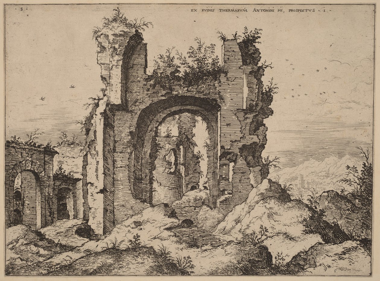 Vista de las Termas de Caracalla de Hieronymus Cock