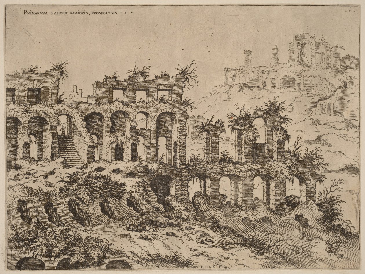 Vista del Coliseo con el Palatino al fondo de Hieronymus Cock