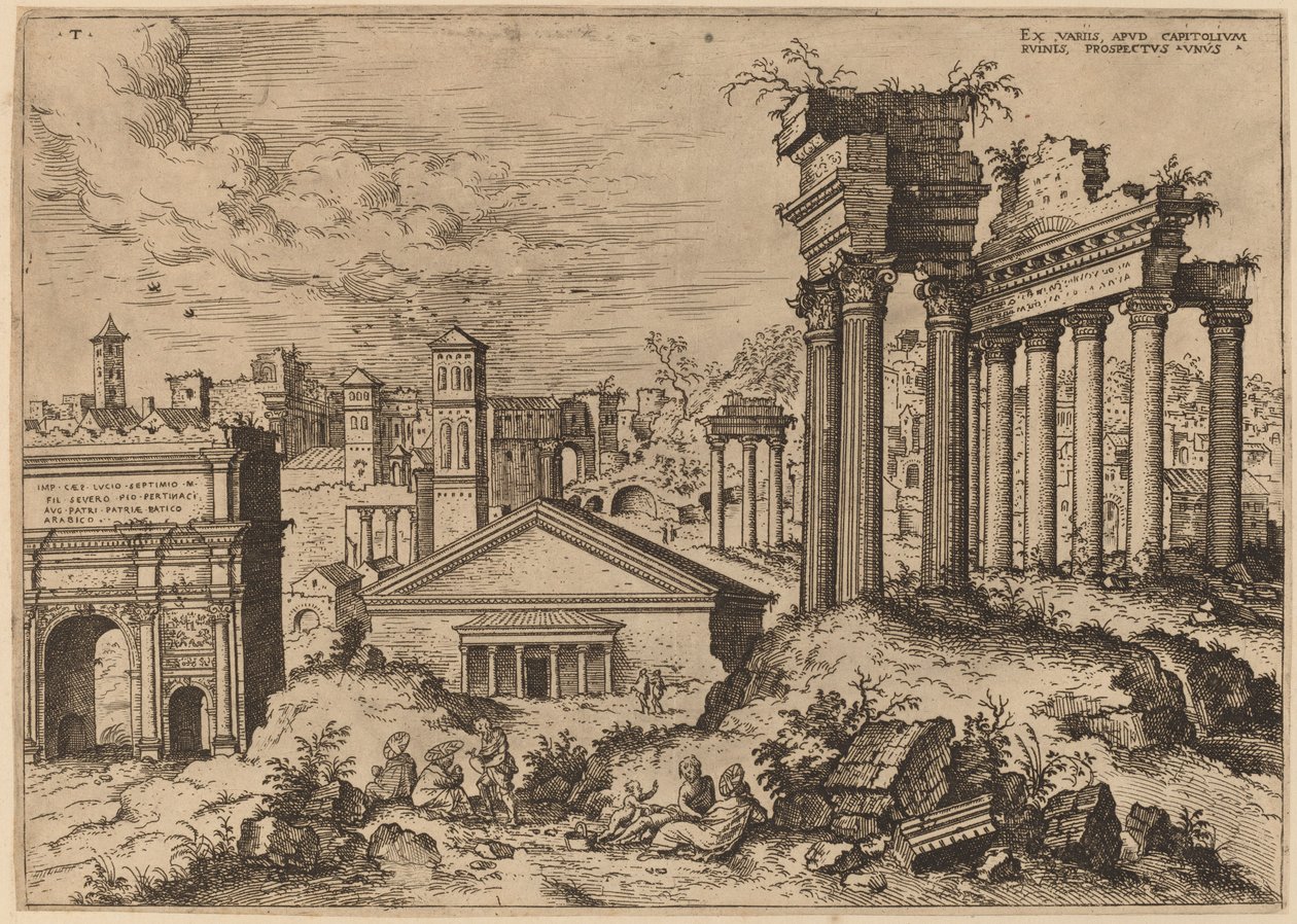 Vista del Foro desde la base del Capitolio de Hieronymus Cock