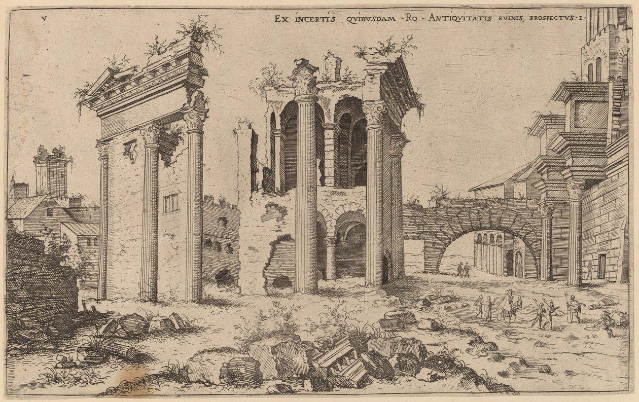 Vista del Foro de Nerva de Hieronymus Cock