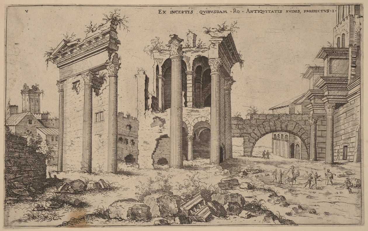 Vista del Foro de Nerva de Hieronymus Cock
