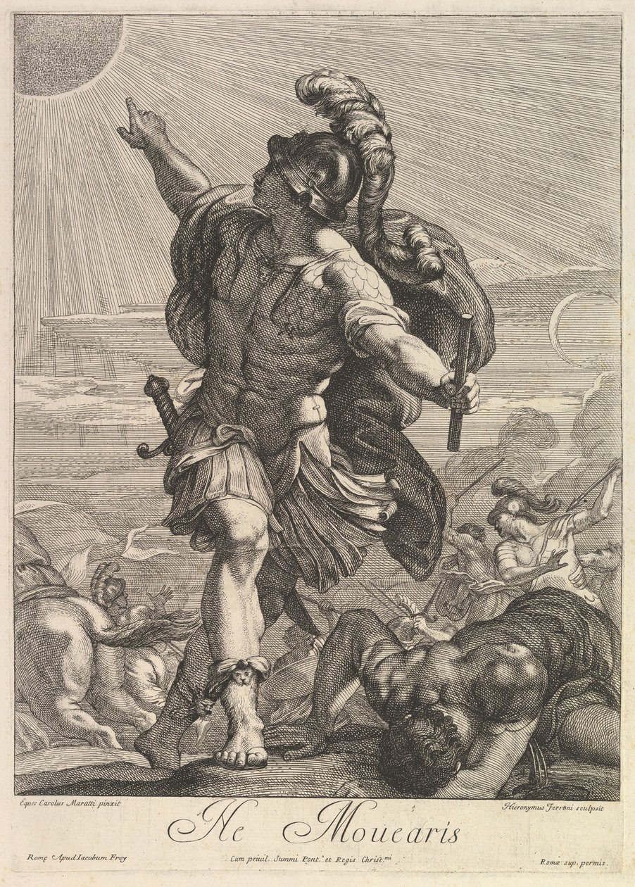 Josué ordenando al sol que se detenga de Hieronymus Ferroni