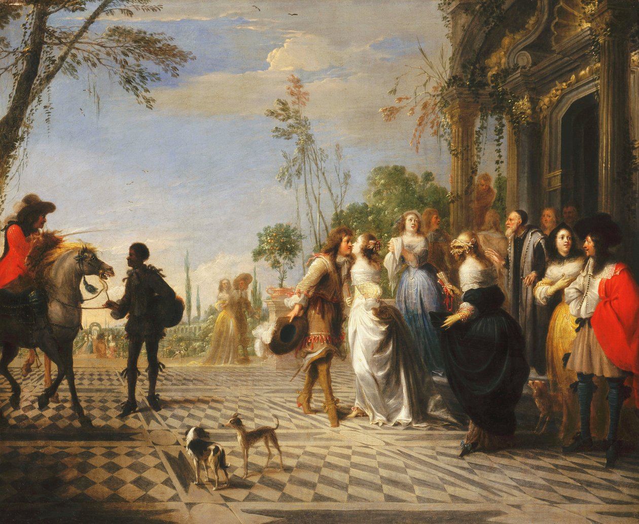 La parábola del hijo pródigo - El hijo pródigo dejando el hogar de Hieronymus Janssens