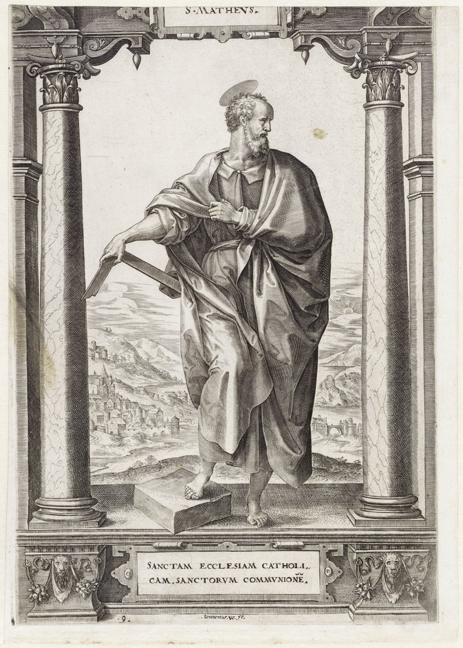 H. Matthew
S. Mathevs (título en el objeto)
Cristo y los doce apóstoles, y San Pablo (título de la serie) de Hieronymus Wierix