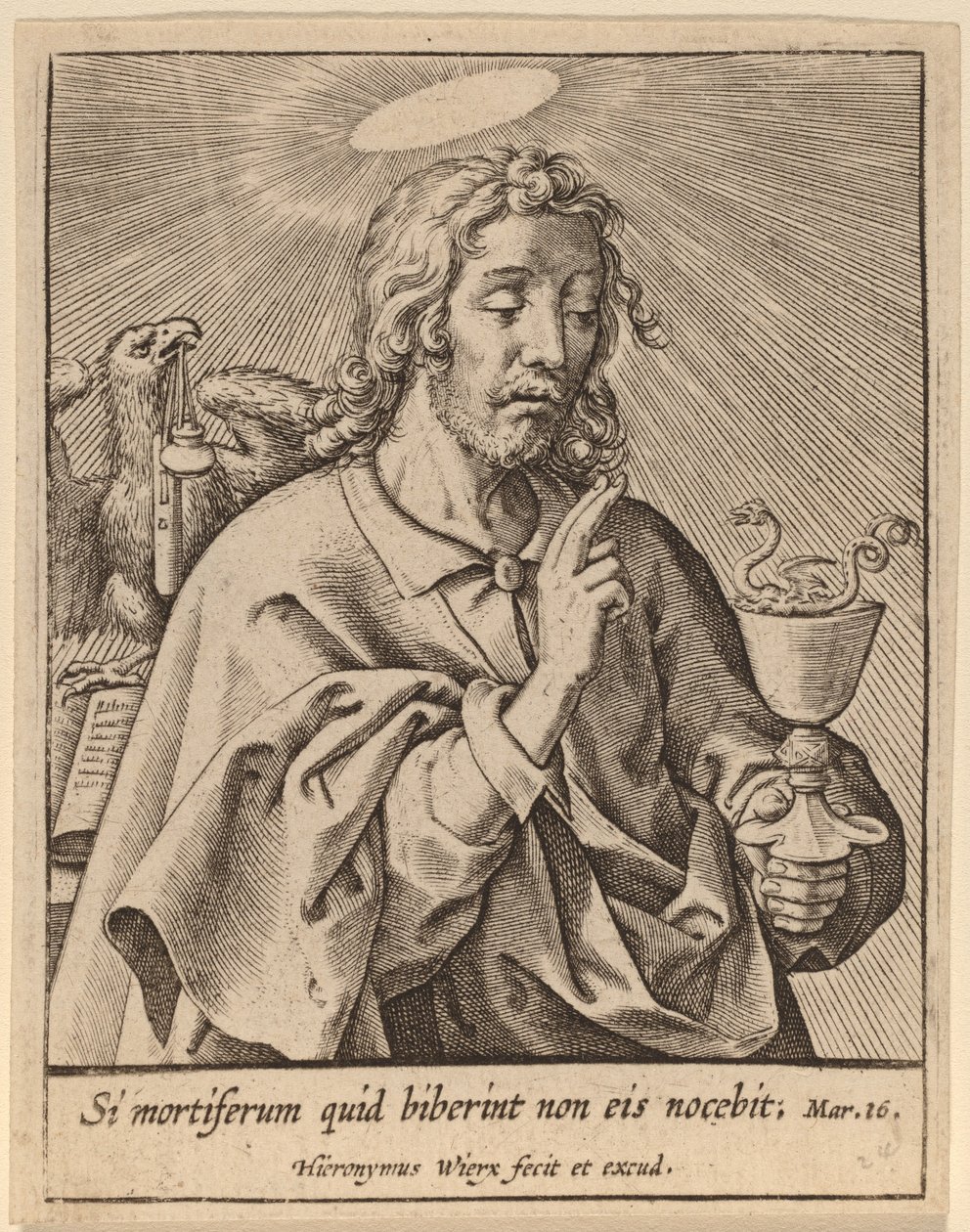 Si mortiferum quid biberint ... (San Juan Evangelista) de Hieronymus Wierix