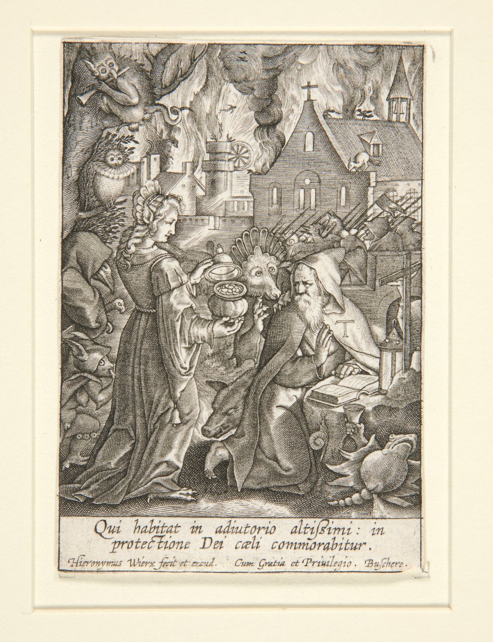 Tentación de San Antonio de Hieronymus Wierix