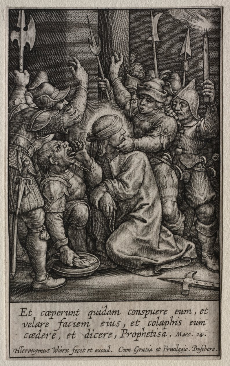 La Pasión: La burla de Cristo de Hieronymus Wierix