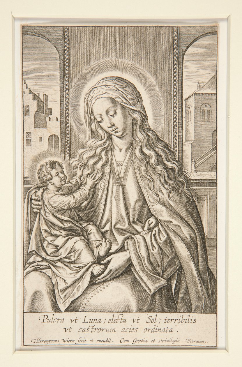 Virgen y niña de Hieronymus Wierix