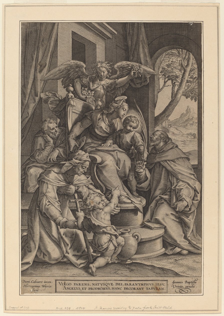 El parentesco sagrado de Hieronymus Wierix after Denys Calvaert