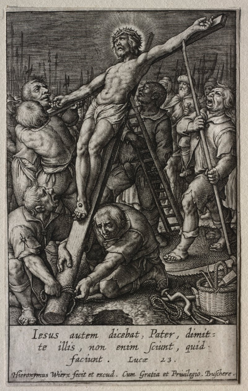 La Pasión: Cristo siendo crucificado de Hieronymus or Jerome Wierix