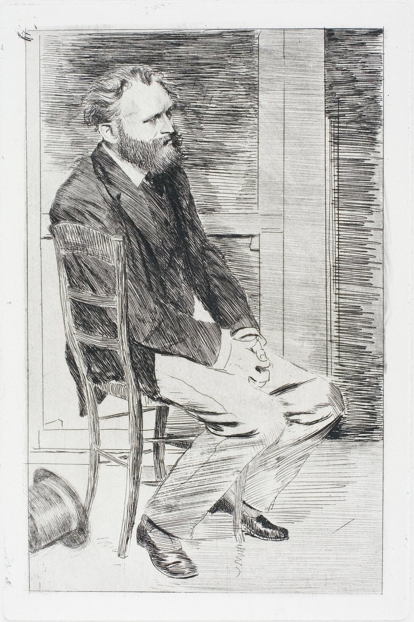 Manet sentado, girado hacia la derecha de Hilaire Germain Edgar Degas