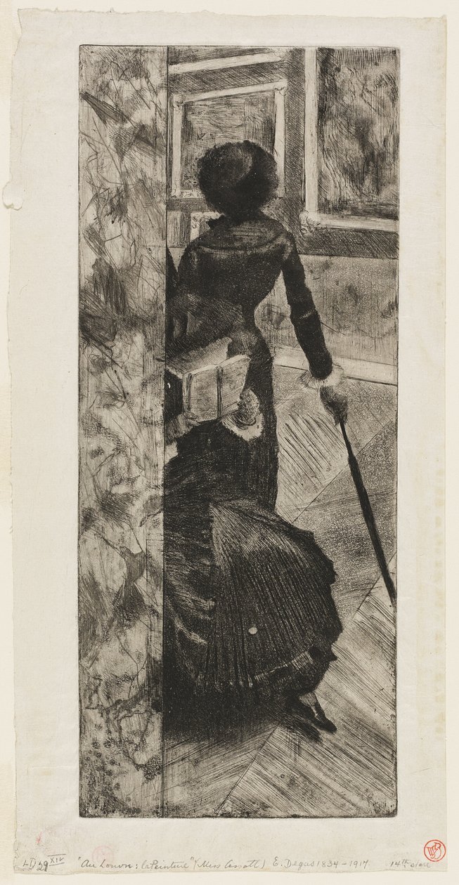 Mary Cassatt en la Galería de Pinturas del Louvre de Hilaire Germain Edgar Degas