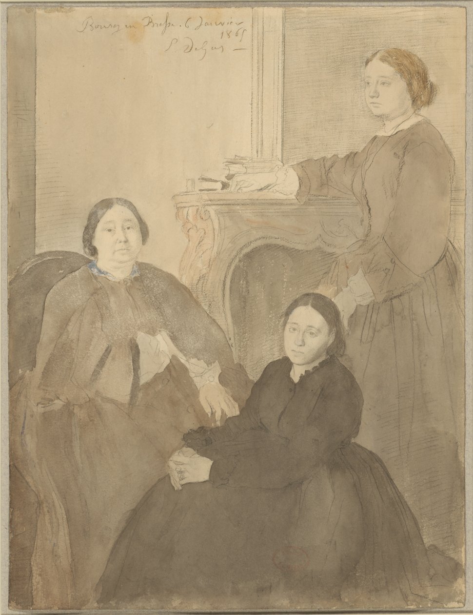 La Sra. Michel Musson y sus hijas, Estelle y Désirée de Hilaire Germain Edgar Degas