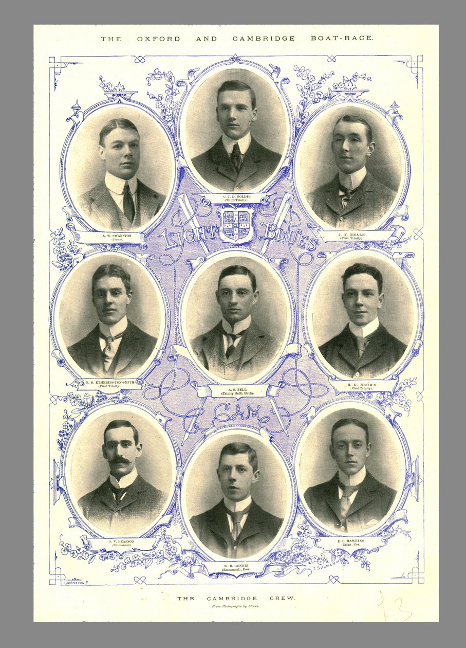 El equipo de Cambridge, Carrera de Botes de Oxford y Cambridge, 1898 de Hills and Saunders