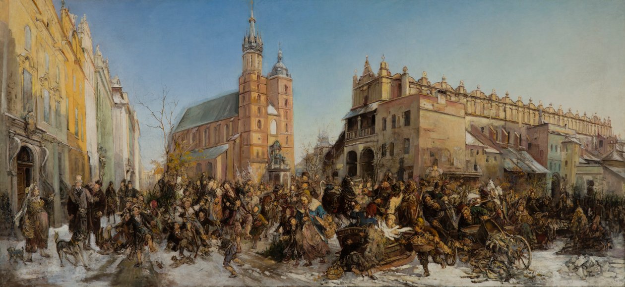 Feria en la Plaza Mayor de Cracovia de Hipolit Lipinski
