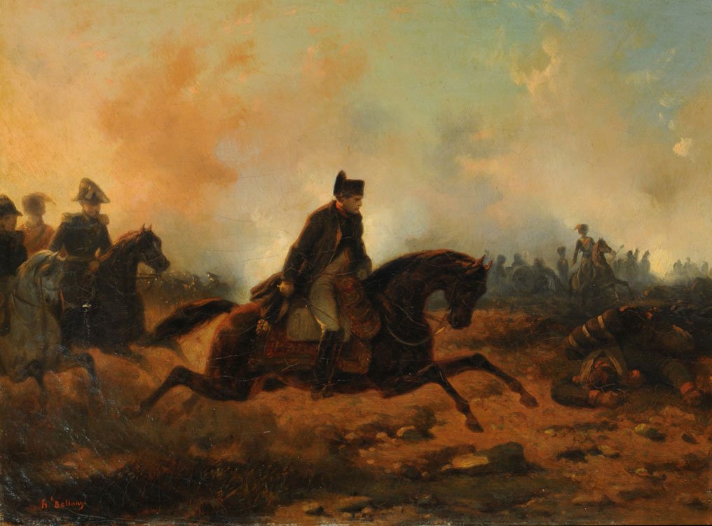 Napoleón y el botín de Waterloo de Hippolyte Bellange