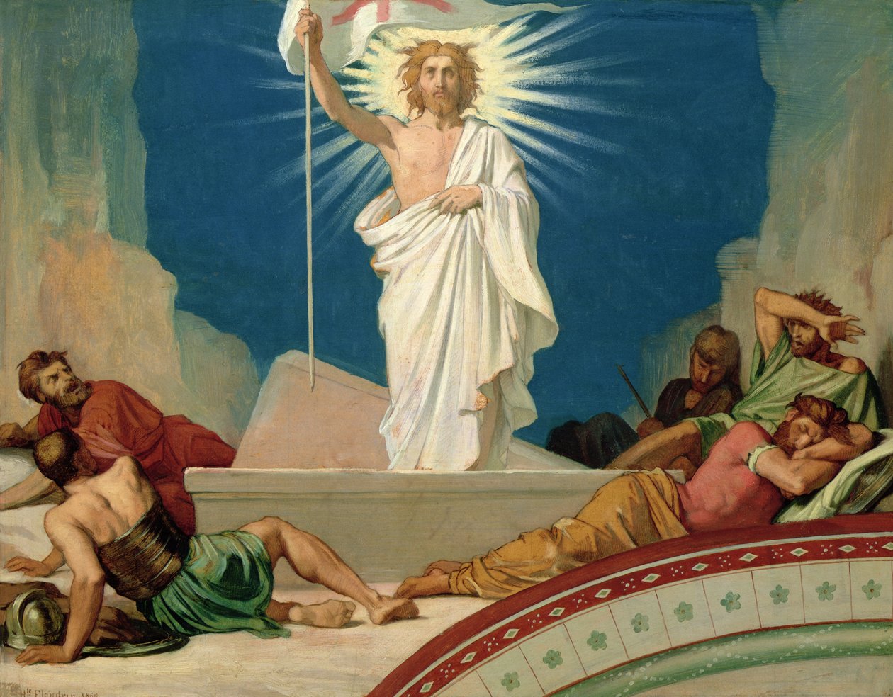 Estudio para la resurrección de Cristo, 1860 de Hippolyte Flandrin