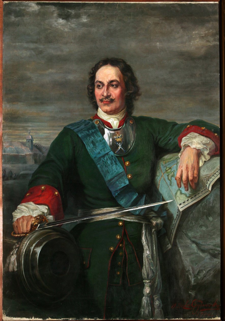 Retrato de Pedro I el Grande (1672-1725) zar de Rusia de Hippolyte Delaroche