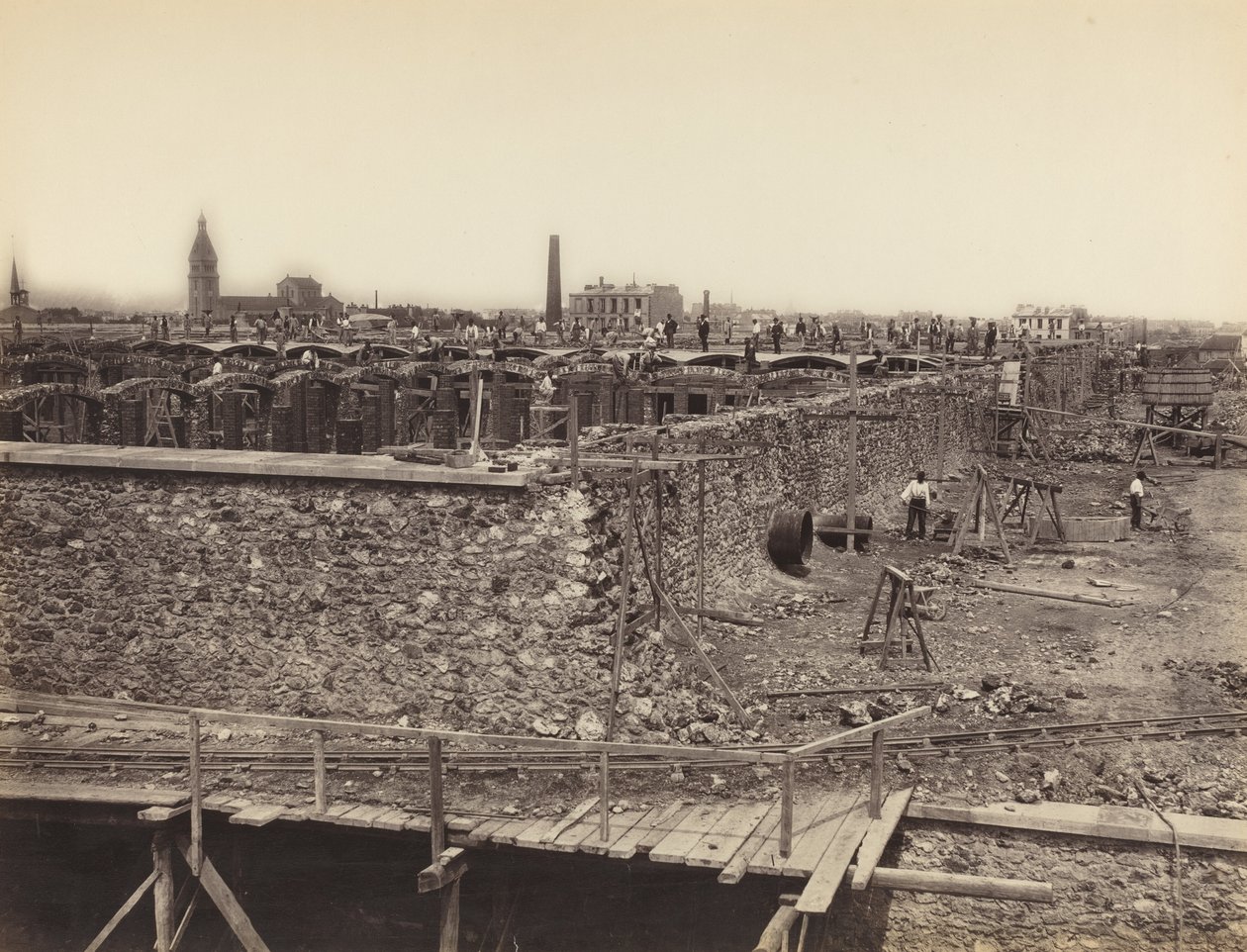 Depósito de Montrouge, cuenca superior, lado derecho, c. 1870 de Hippolyte Auguste Collard