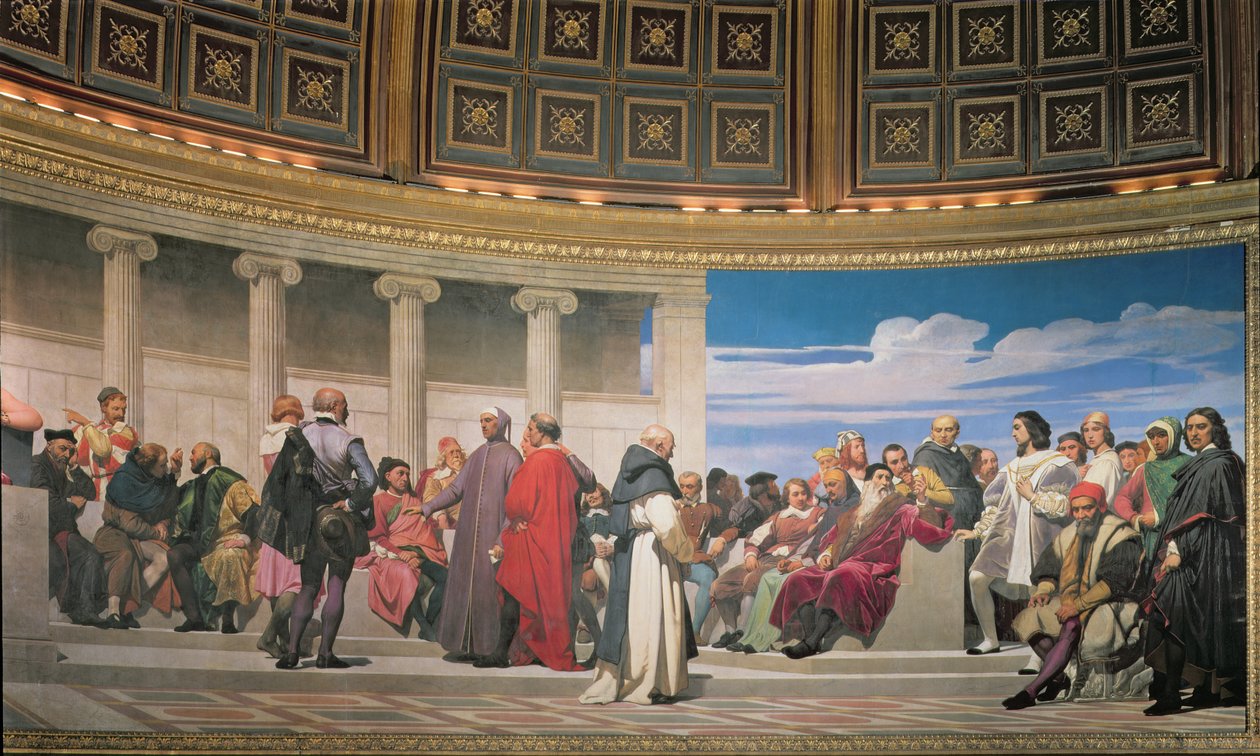 Hemicycle: Artistas de Todas las Épocas, detalle del lado derecho (detalle) de Hippolyte Delaroche