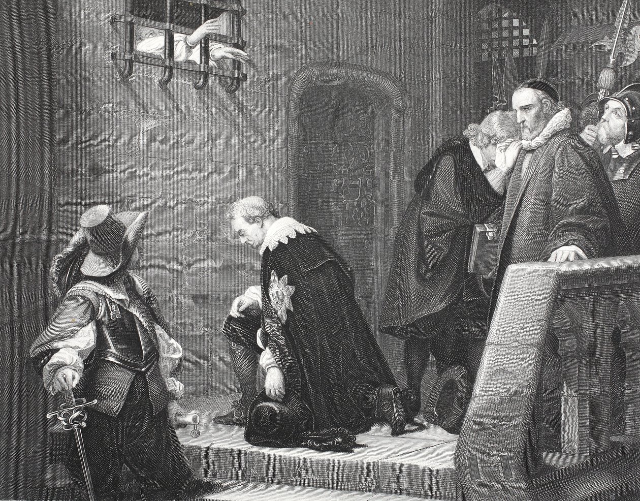 Lord Strafford camino a la ejecución, grabado por A.H. Payne de Hippolyte Delaroche