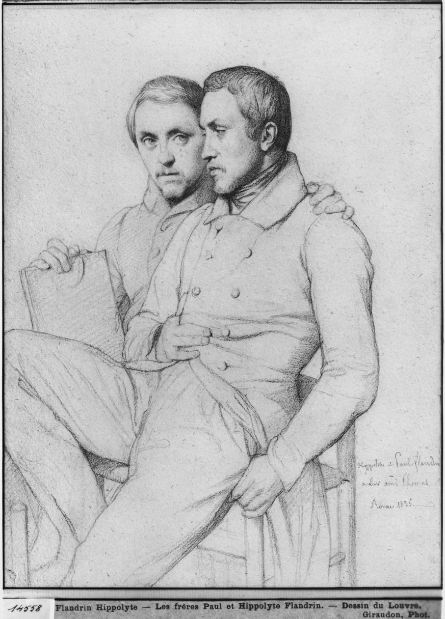 Doble retrato de Hippolyte y Paul Flandrin, 1835 de Hippolyte Flandrin