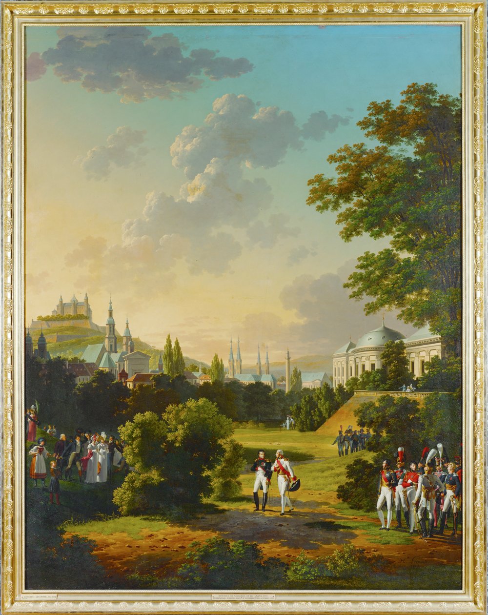 Encuentro entre Napoleón I y el Gran Duque Fernando José en Wuerzburgo, Alemania ... de Hippolyte Lecomte