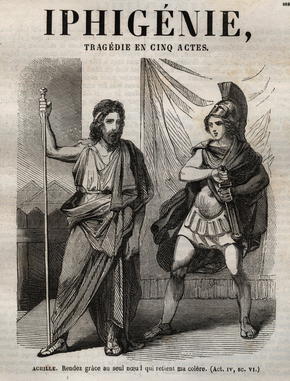 Ifigenia tragedia de Jean Racine - grabado en “Oeuvres de Jean Racine” ilustrado por Pauquet y con nota de Emile de La Bédollière - 1851 de Hippolyte Louis Pauquet