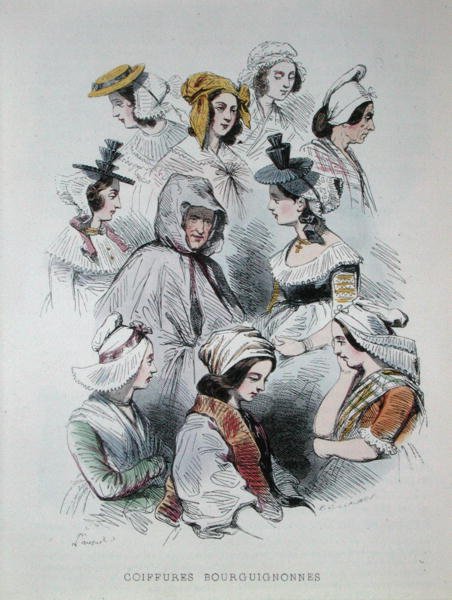 Tocados de campesinos borgoñones, del libro 