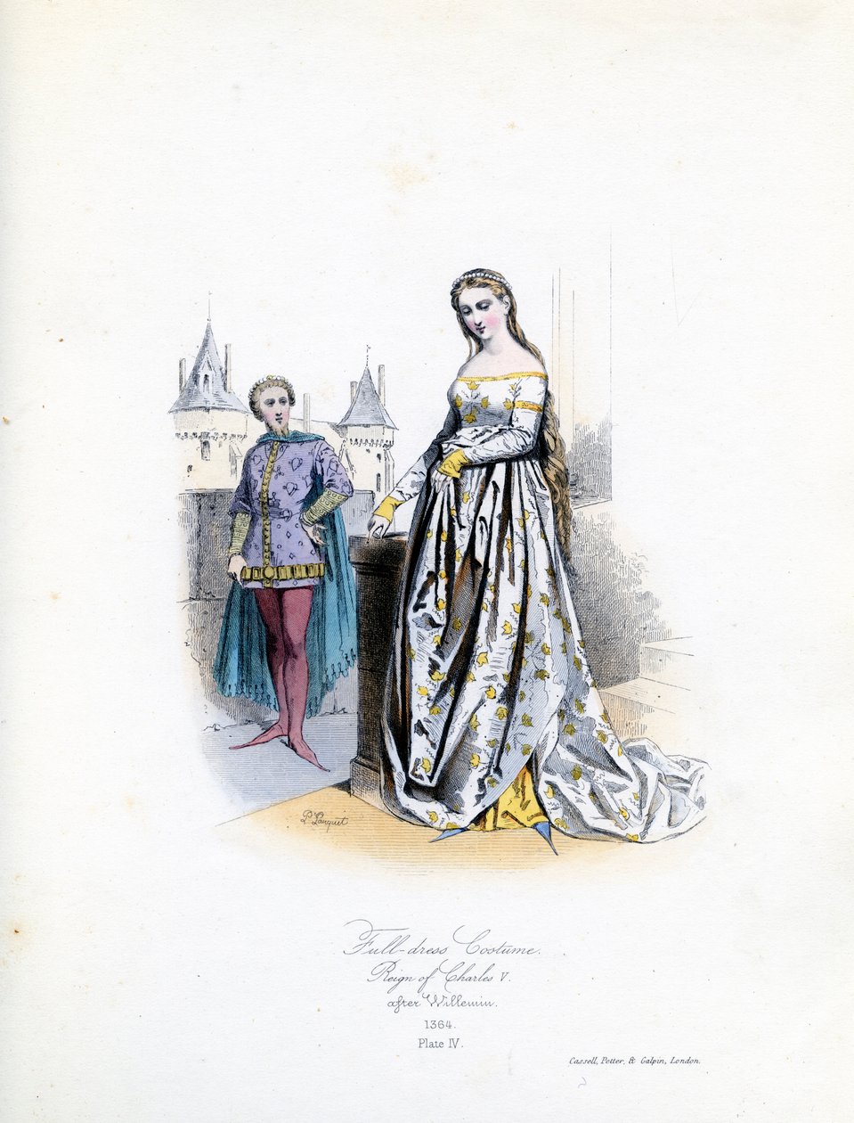 Mujer noble con vestido completo de Hippolyte Louis and Polydore Pauquet