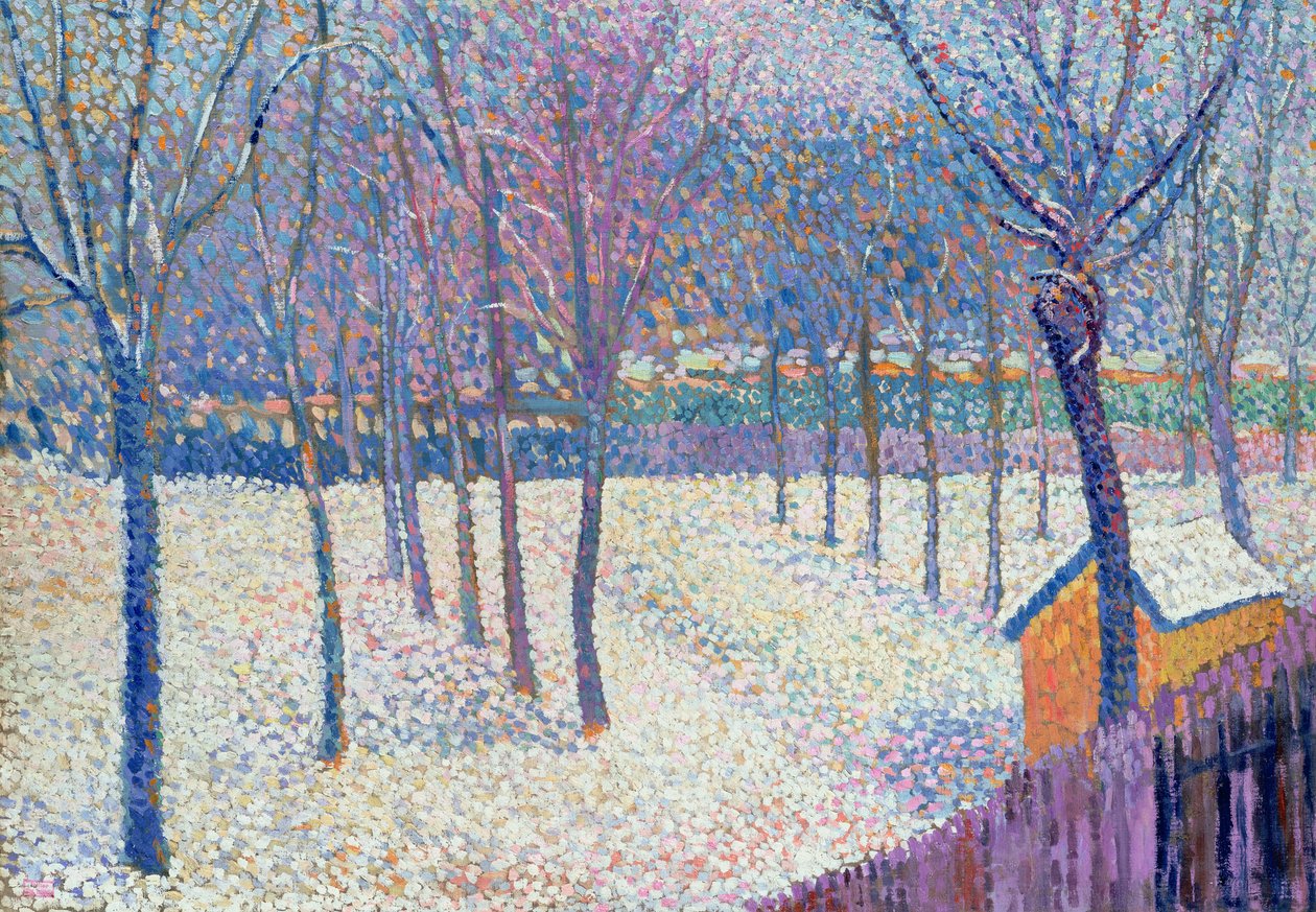 El huerto bajo la nieve de Hippolyte Petitjean
