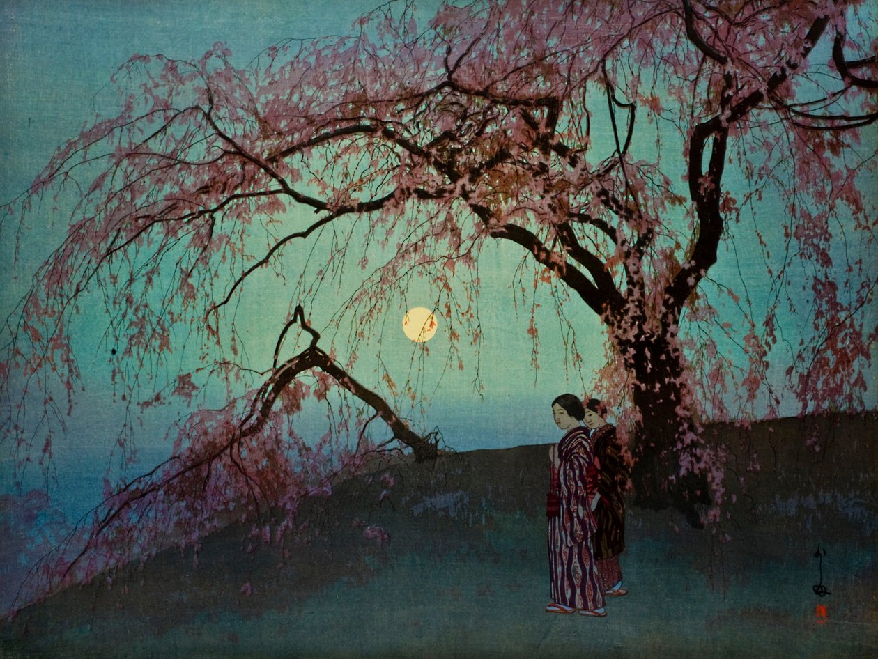 Kumoi-Zakura (Cerezos Kumoi) de Hiroshi Yoshida